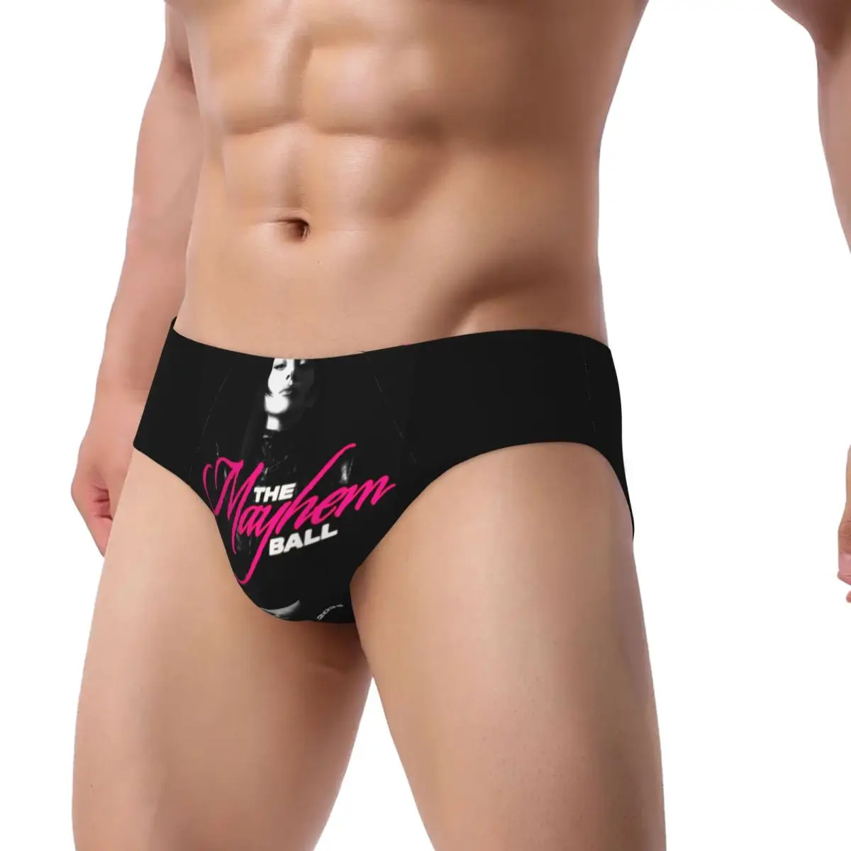 Custom Mens Lady Gaga Mayhem Music Panties Underwear Male Breathable Briefs Underpants