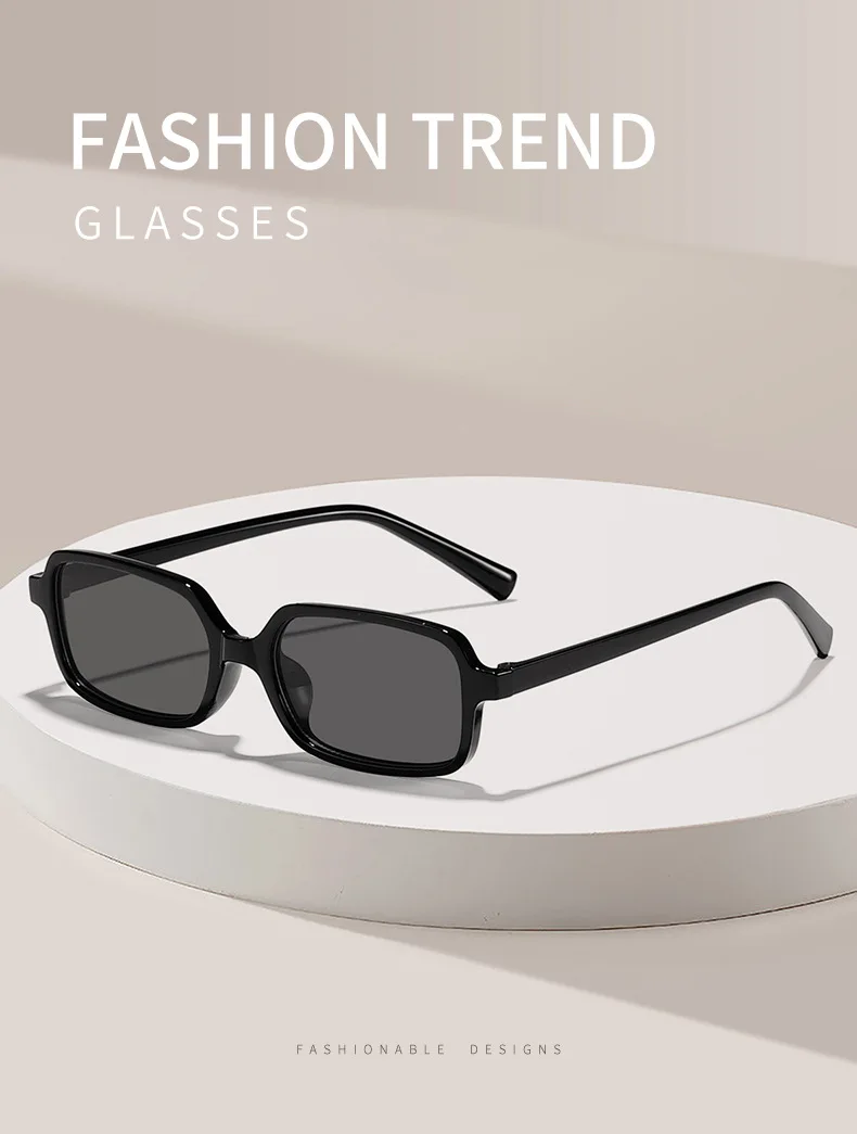 Neue Vintage Quadratische Sonnenbrille für Damen und Herren Marken-Rechteck-Sonnenbrille Ovale Brillen für Männer und Frauen – Detail 1