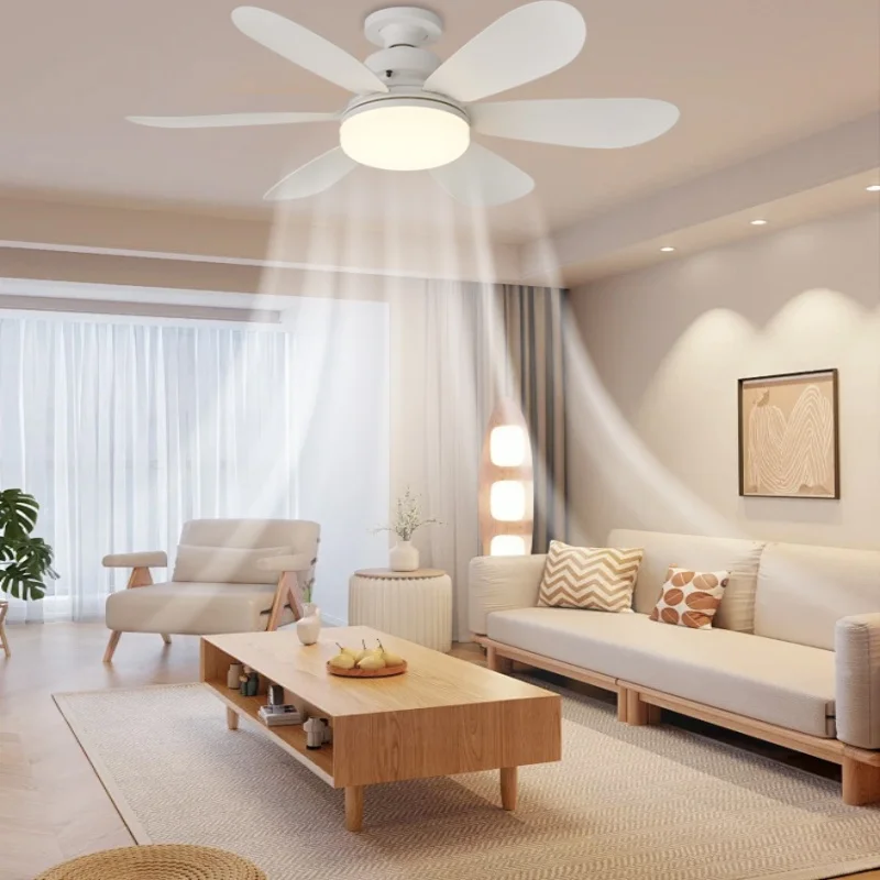 مصباح مروحة سقف LED 40 وات E27 مع جهاز تحكم عن بعد للتعتيم، مناسب لغرفة المعيشة والدراسة والاستخدام المنزلي، 85-265 فولت