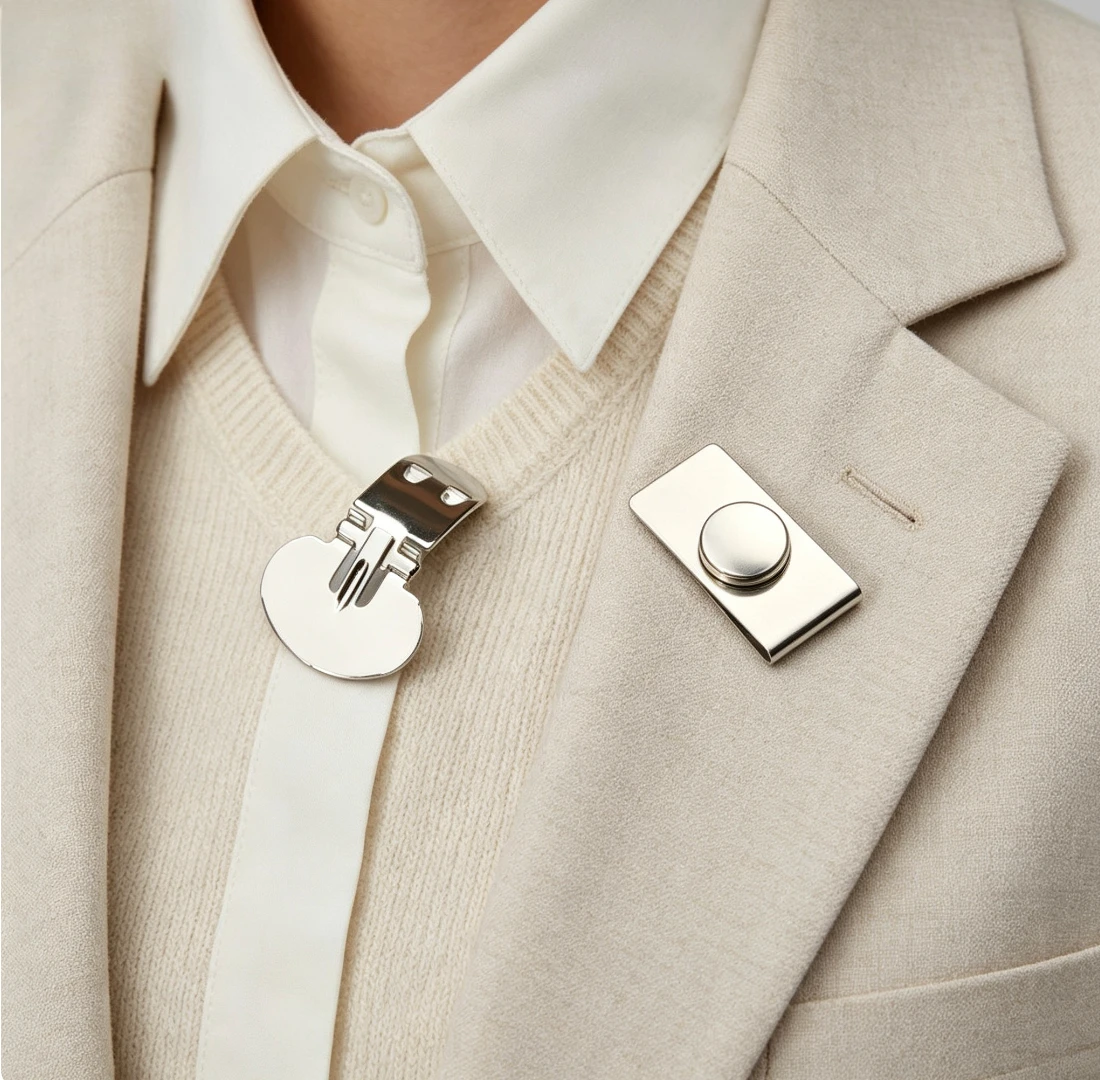 Magnetic Tie Clip Anti Wrinkle, Non Marking Shirt Magnetic Buckle Anti Drifting, Invisible Placket Fixed Magnetic Tie Clip