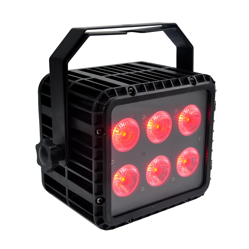 Black Color 12 Unit  6x18W Outdoor Led Par Light Full Color Touchable LED Screen 13500MAH Battery DMX 2.4G Wireless TP-WB0618B