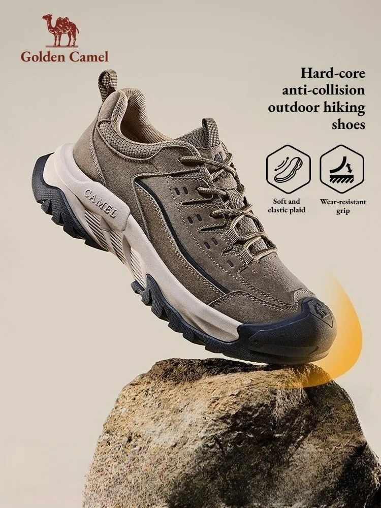 Golden Camel Non-slip Men Hiking Shoes 2026 Autumn Breathable Cushioning Nonslip Trekking Sneakers Outdoor Mountain Sports Shoes