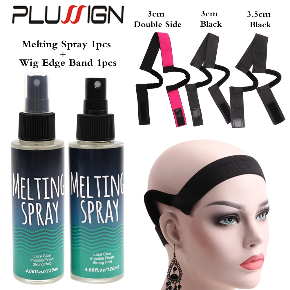 

Plusstin Wig Installation Kit Set Elastic Band For Wigs With Ear Cut Outs For Lace Frontal Laying Melting Spray For Lace Wigs