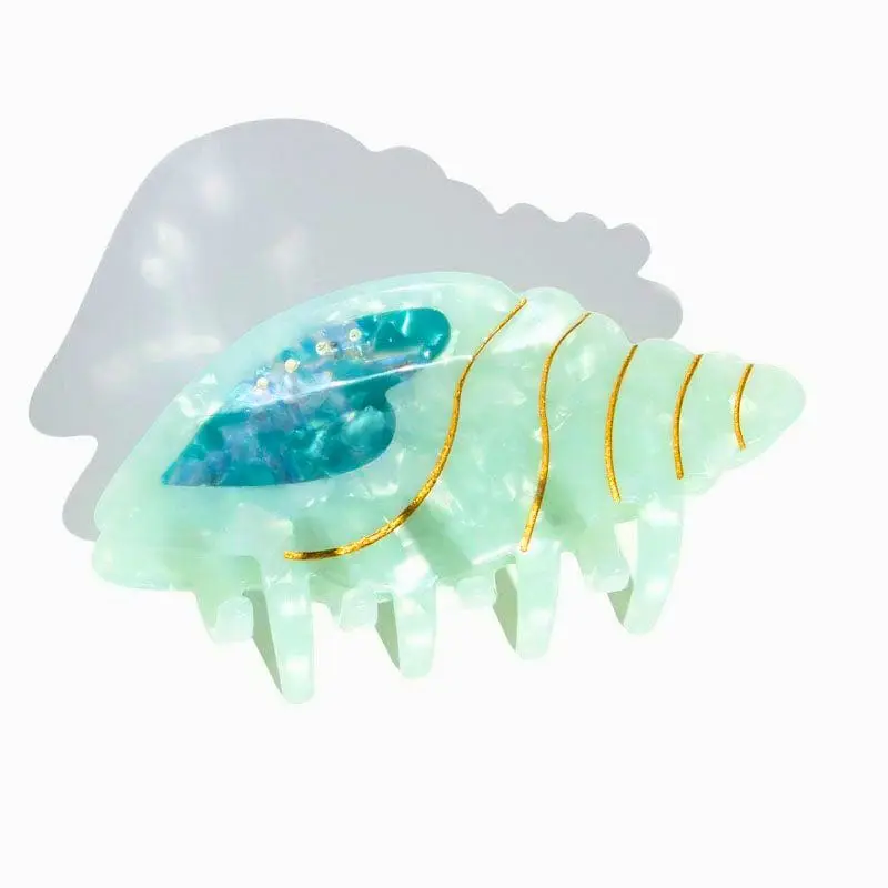 

Large Ocean Blue Conch Shell Hair Claw Clip