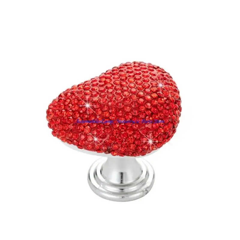 H7BD Car Push Start Button Cover with Heart Scratch Resistant Push Type Rocker Engine Start Buttons Cover Enduring