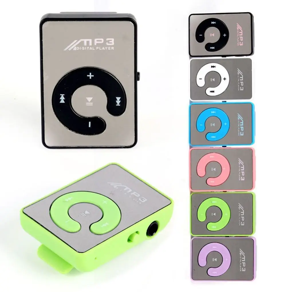 Lecteur de musique MP3 USB à clip miroir, baladeur de musique de course pour étudiants, carte TF ultra fine, fonction haut-parleur
