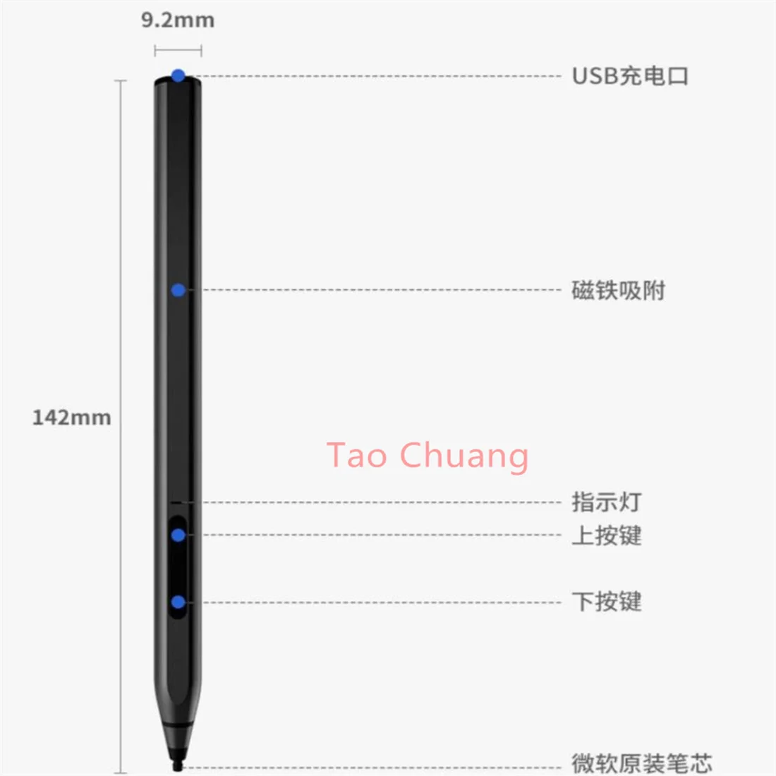 

FOR ASUS Fearless T3300 ROG Phantom X 13.4 ROG Phantom 13 Touchpen with Magnetic Suction 4096 Pressure Sensing