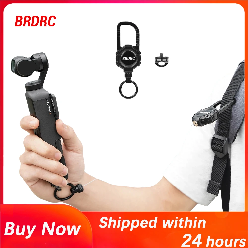 BRDRC Magnetic Retractable Lanyard Mount for DJI Pocket 4 Pro/4/3 Insta360 Ace Pro 2/GoPro, Backpack Buckle Clip for Cam Vlog