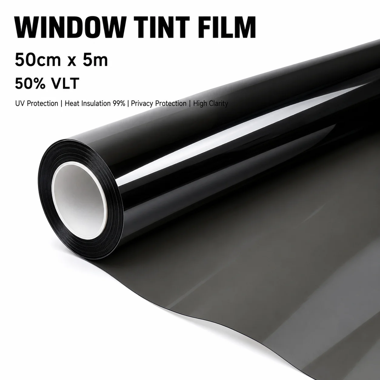 

50% VLT Clear View Smoke Nano Ceramic Car Window Tint Film 50cmX5m Privacy Shade Nano Ceramic Detail View Privacy Tint Roll Auto