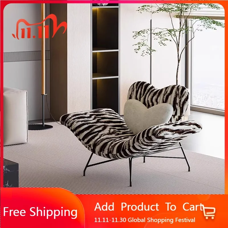 

Modern Designer Living Room Chairs Butterfly Luxury Tumbonas Metal Living Room Chairs Relax Girl Poltrona Postmodern Furniture