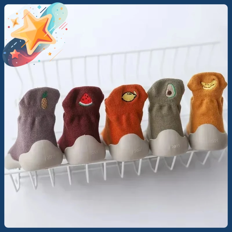 

2025 summer 2025 New Soft-soled Baby Toddler Shoes Knitted Embroidered Baby Floor Socks And Shoes baby walker