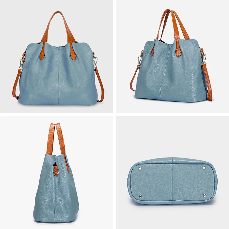 

Trendy Leather Buet Bag Women's Large Capaci Single oulder Crossbody Handbag Magnet Bule Closure Soft Cotton