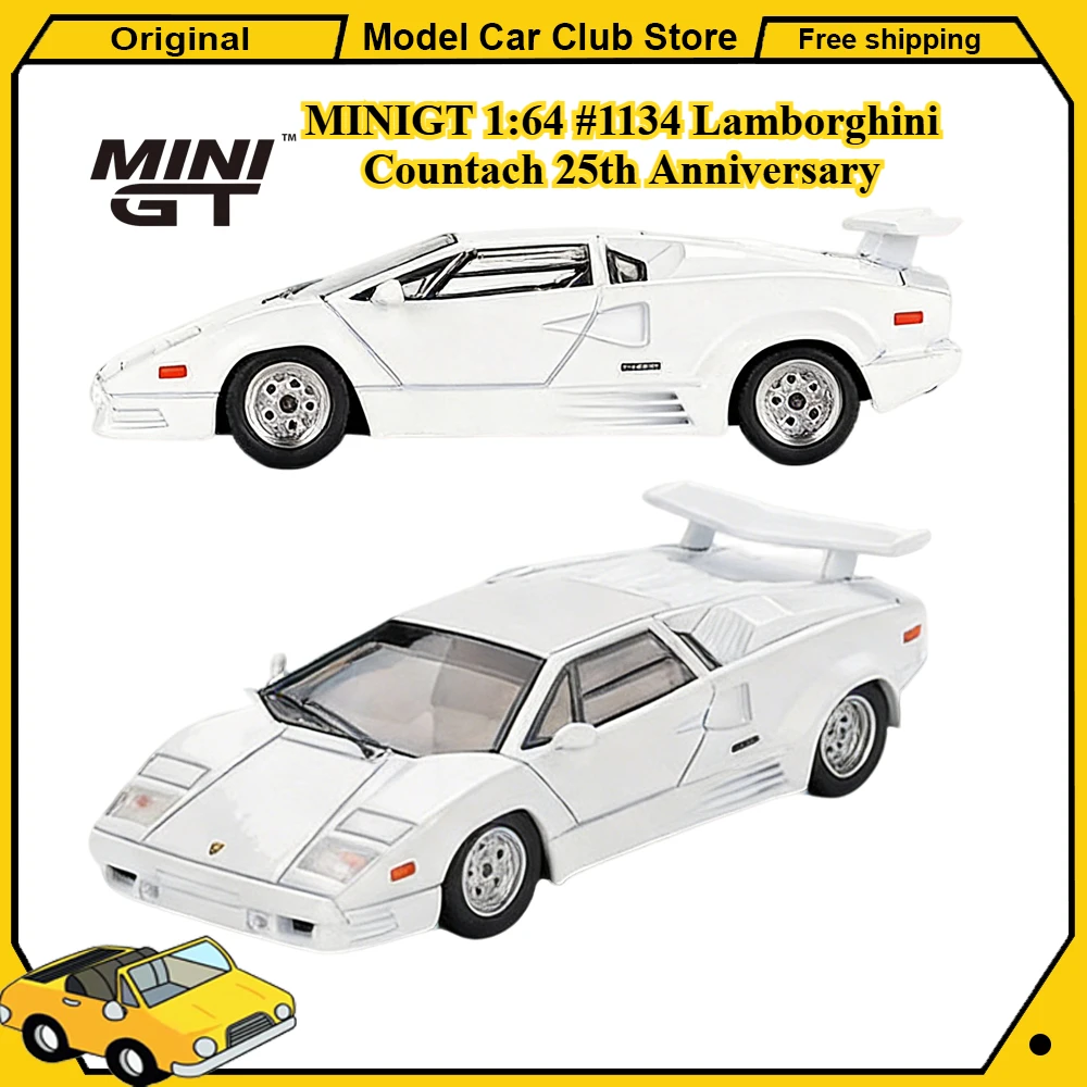 MINIGT 1:64 #1134 Lamborghini Countach 25th Anniversary Alloy Car Model Miniature Diecast Collection Ornament Hobby Toys Gift