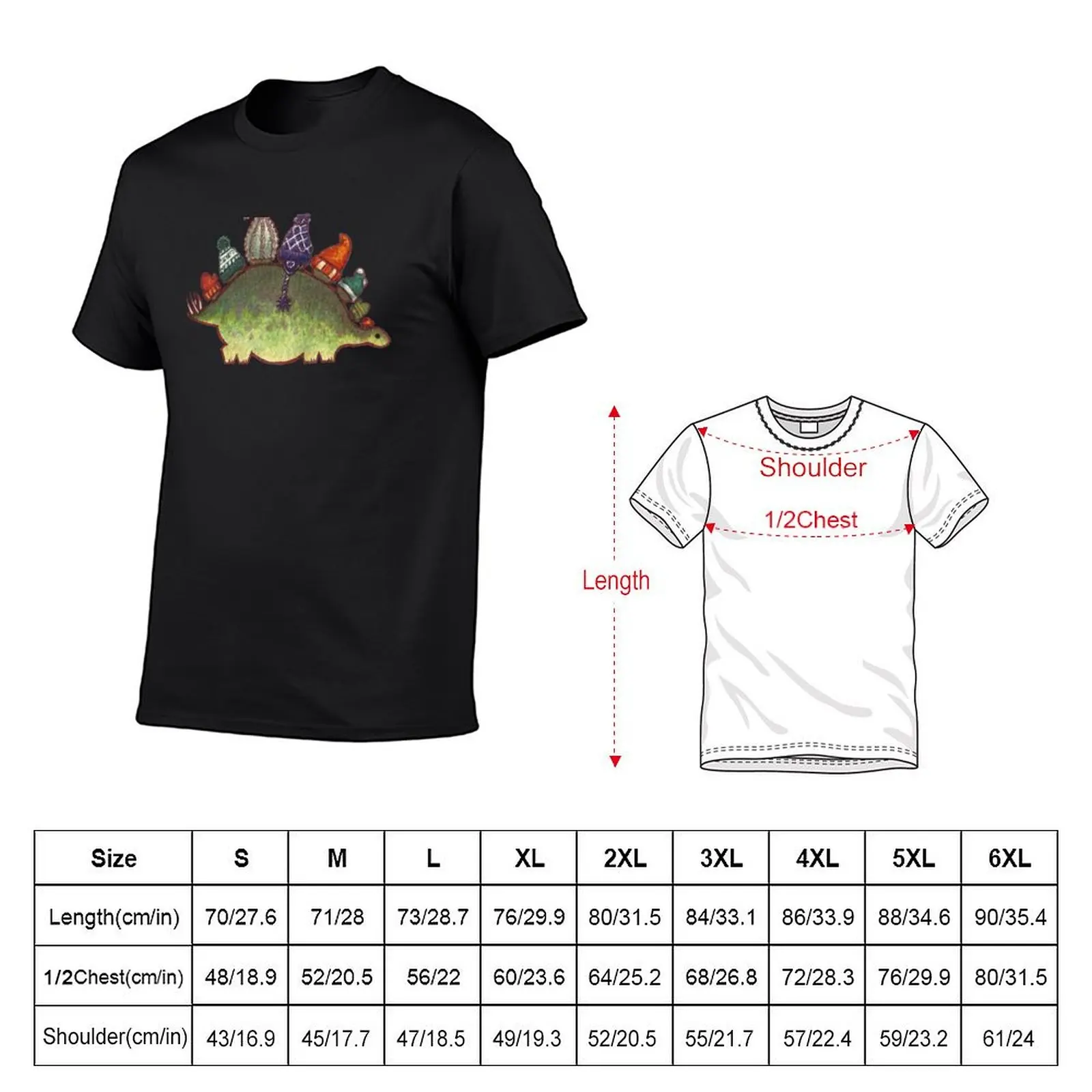 Green Stegosaurus Derposaur with Hats T-Shirt korean fashion customs men clothing