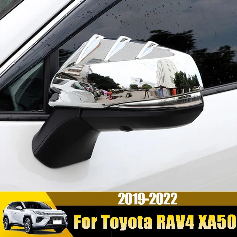 For Toyota RAV4 2019 2020 2021 2022 2023 2024 RAV 4 XA50 Carbon Car Mirror Cover Trim Sticker Side Rearview Shell Accessories