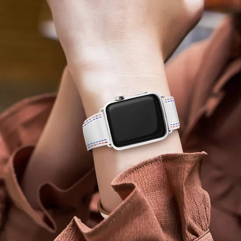 Cinturino in pelle Premium per Apple watch Ultra 8 7 49mm 45mm 41mm 6 5 SE 44mm 40mm cinturino indossabile alla moda per iwatch3 42mm 38mm