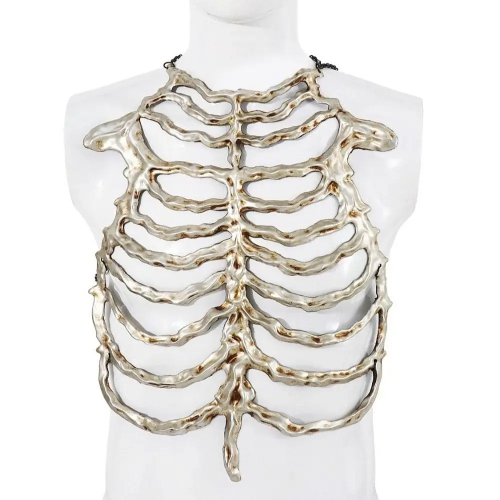 Funny Hollow Skeleton Frame Frame Structure Bone Prop Breastbone Chain Costume Accessory Bone Costume Prop Halloween Holiday