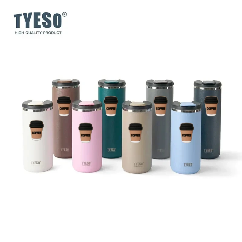 Tyeso 750ML Vacuum Flask Travel Tumbler Office Car Cup Insulated Portable Thermoses for Hot Cold Drinks Drinkware with Sticker