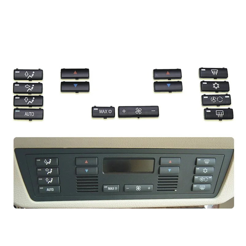 

For BMW E39 E53 525I 530I 540I M5 X5 14 Button Key Cover Car Air Conditioner A/C Control Panel Switch Component 6411692-4315