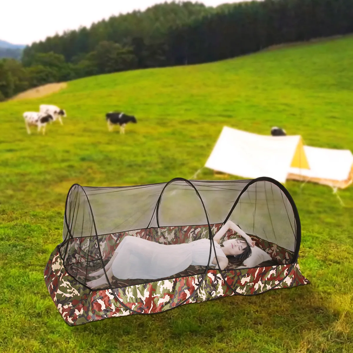

Портативная складная палатка с москитной сеткой для улицы, односпальная кровать, кровать для двух человек, новая