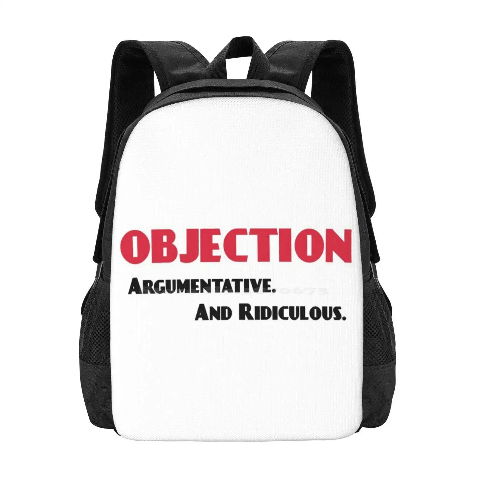 Objection, Argumentative And Ridiculous Hot Sale Schoolbag Backpack Fashion Bags Objection Rafael Barba Law And Order Law Order