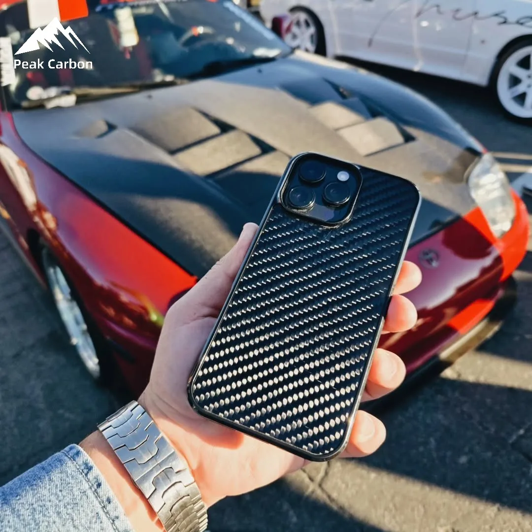 3K حك الأسود الحقيقي ألياف الكربون المغناطيسي شحن لاسلكي جراب هاتف آيفون 16 15 14 13 12 11 Xs ماكس 16e mini مع Magsafe