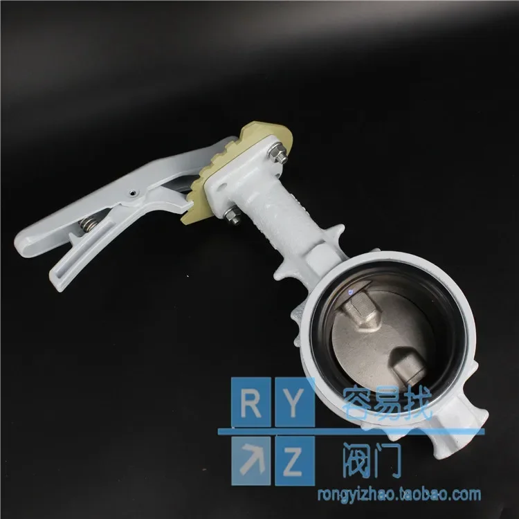 اليابان كيتازاوا صمام الفولاذ المقاوم للصدأ لوحة رقاقة التوربينات صمام الفراشة G-PN16DJUE المستوردة مقبض فراشة صمام Dn100 #2