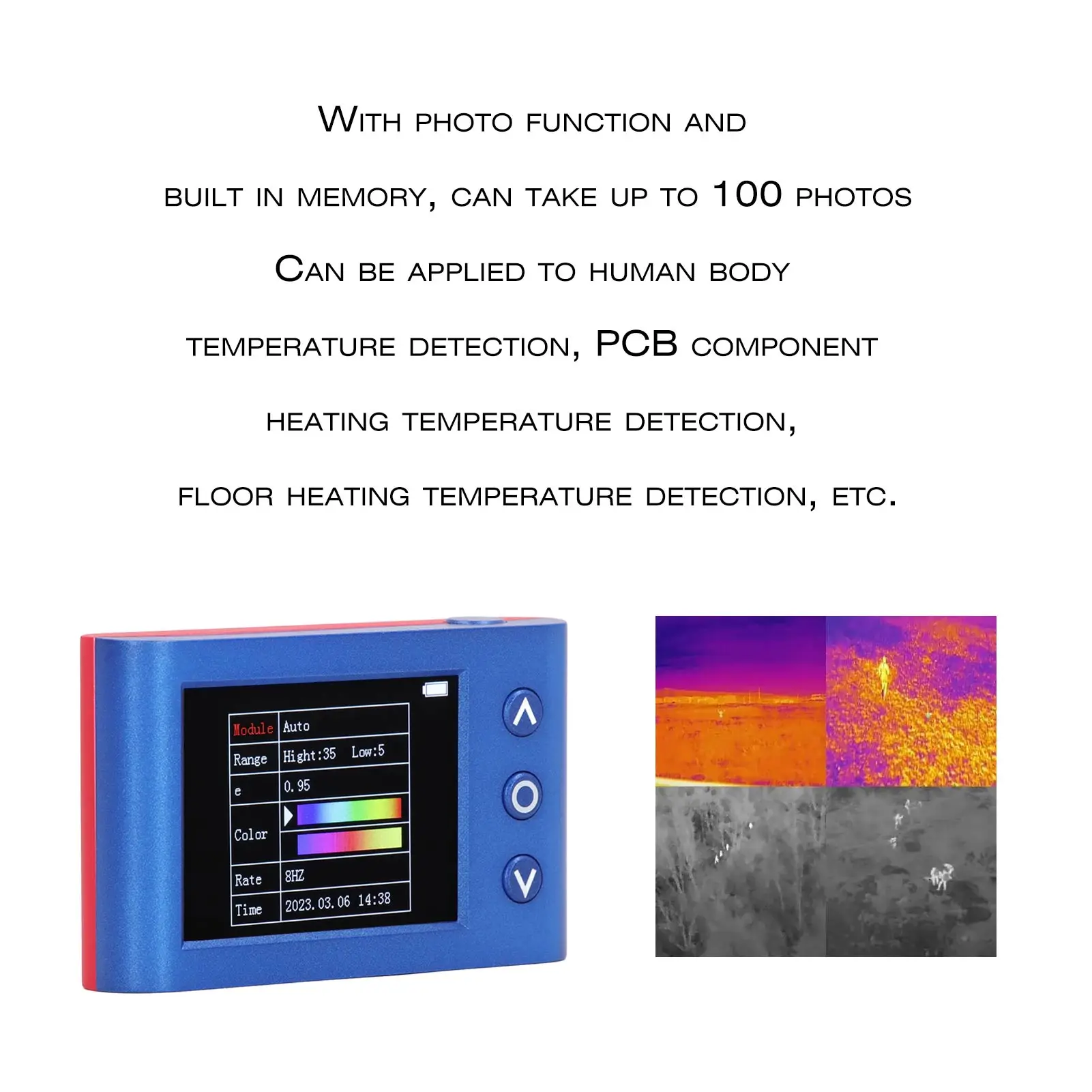 Thermal Imaging Camera 2.4in LCD Display Infrared Thermal Imager 8Hz  USB Interface Handheld Thermal Imaging Camera 320x240
