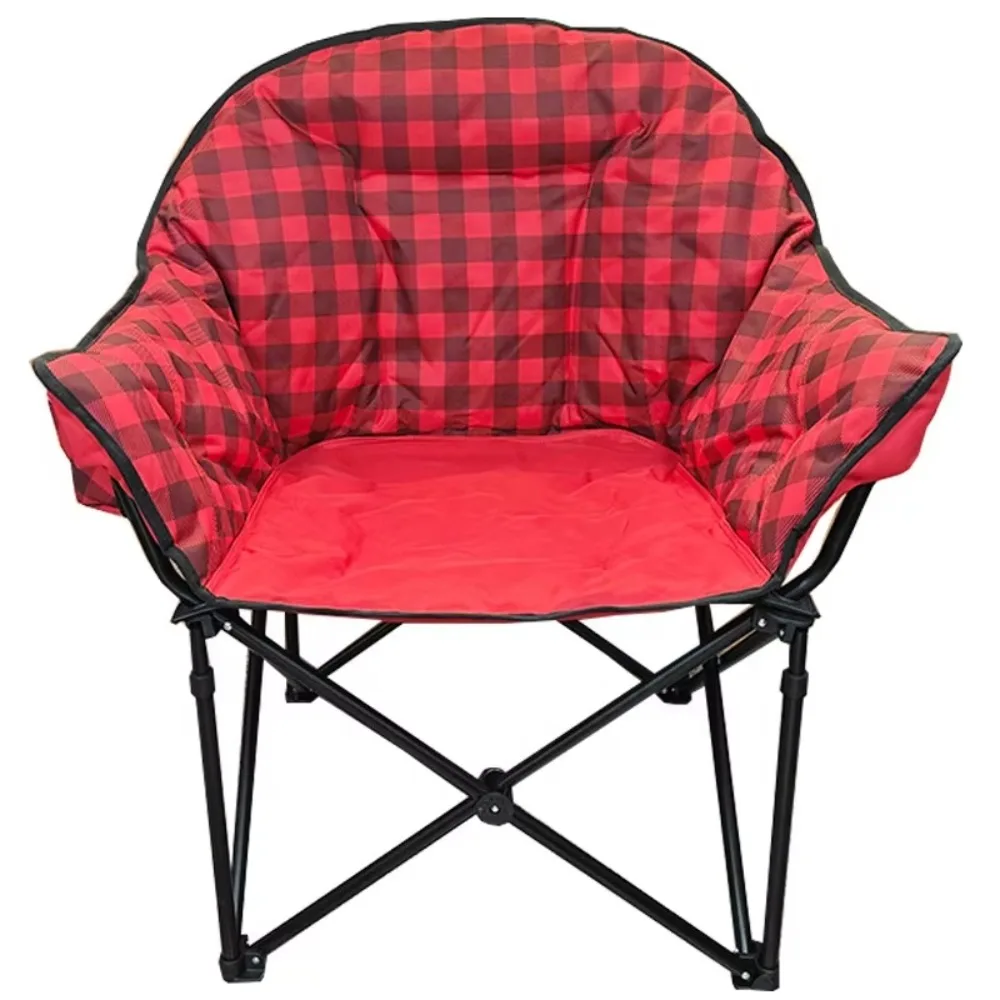Outdoor Heavy-Duty Steel Moon Chair for Adults Winter Comfortable Foam Padded Folding Beach Camping Dish Chair Convenient for