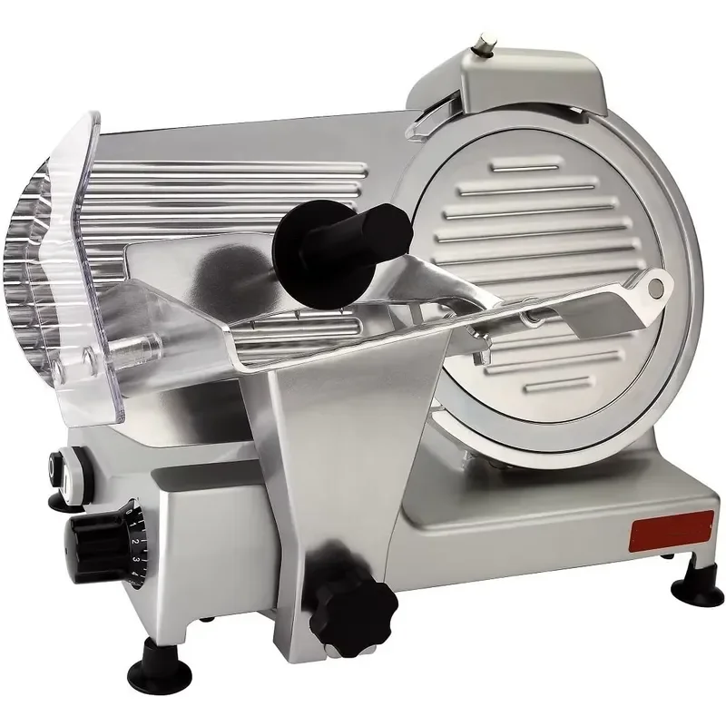 For 10 Inch Premium Chromium Plated Steel Blade Electric Deli Meat Cheese Food Slicer Commercial and Home Use 240W