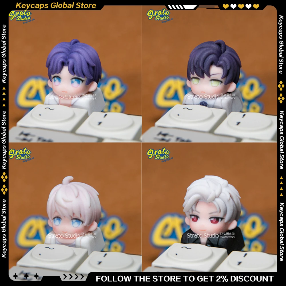 Love and Deepspace Series Keycaps Resin Caleb Zayne Xavier Sylus Handmade Game Peripherals Custom Mechanical Keyboards Cap