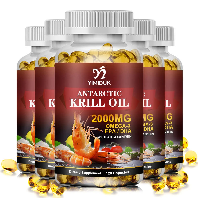 

Krill Oil Capsules- Phospholipid Omega-3 Complex and Astaxanthin Rich in EPA and DHA Natural Extract