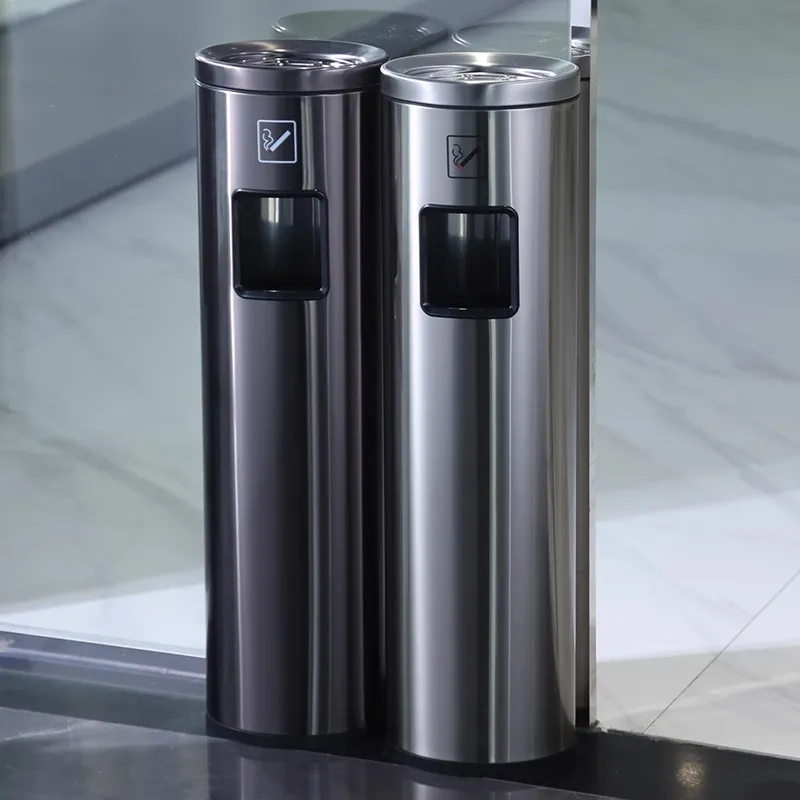 

Ведро для золы из нержавеющей стали Вертикальное вестибюль Вход в лифт Мусорное ведро с пепельницей Область для курения Полевая трубка для сигарет Колонна для золы