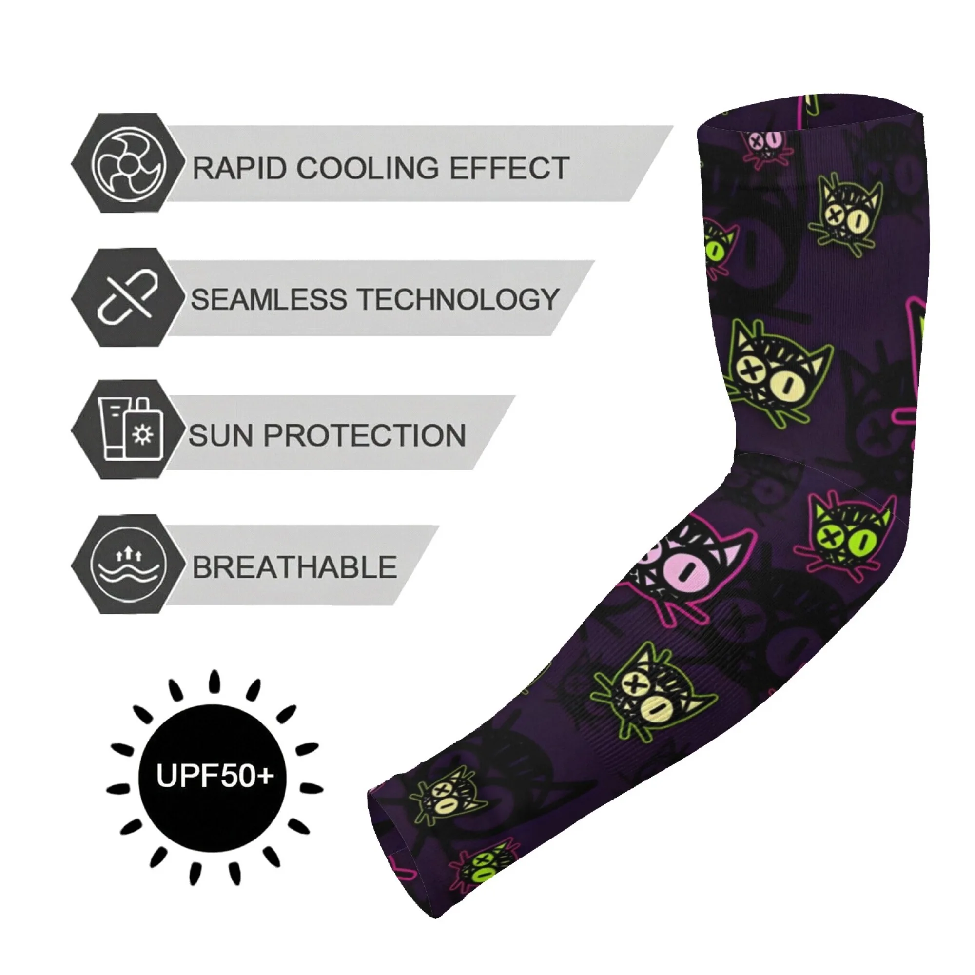 

Cute Cartoon Avatar Non-slip Quick Dry Oversleeves UV Protection Cover Gardening Running Cycling Climbing Sports Sleeves Unisex