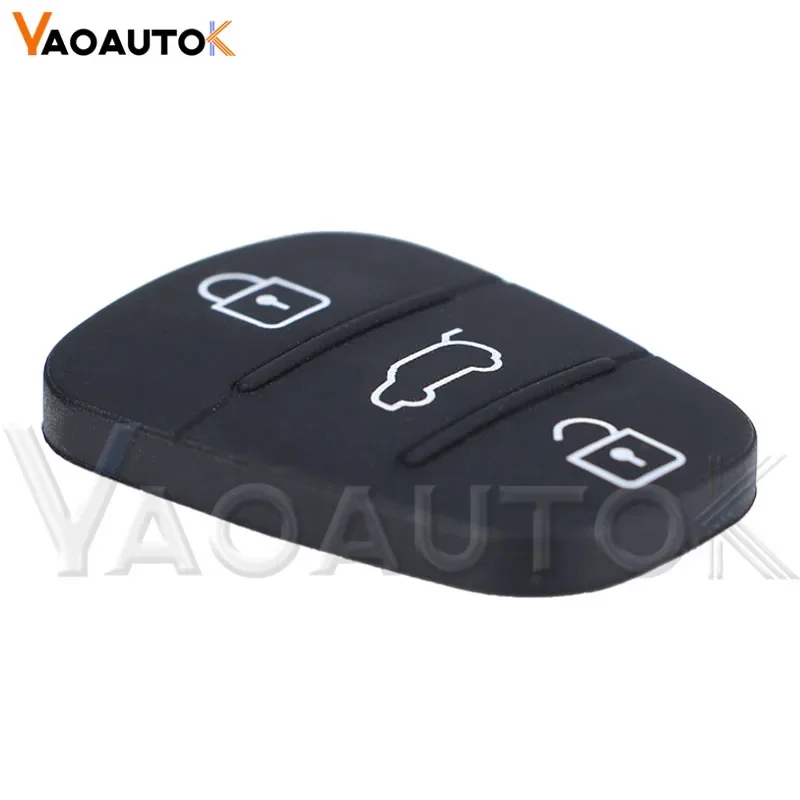 Replacement 3 Buttons Rubber Pad Car Key Shell For Hyundai IX35 I30 Accent Kia K2 K5 Rio Flip Remote Car Key Push-button Replace