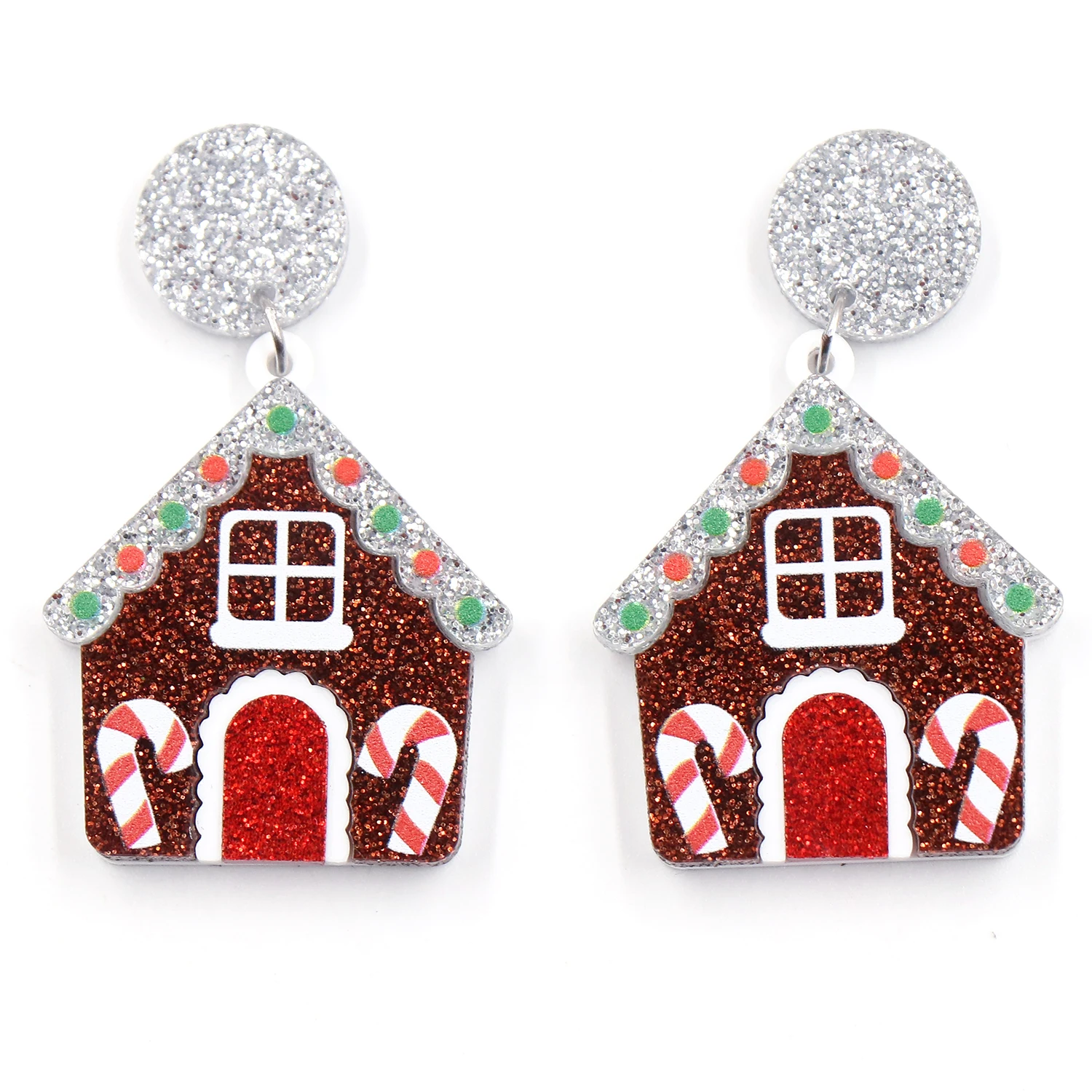 New product CN Drop earring Gingerbread House  acrylic women's Cute Christmas