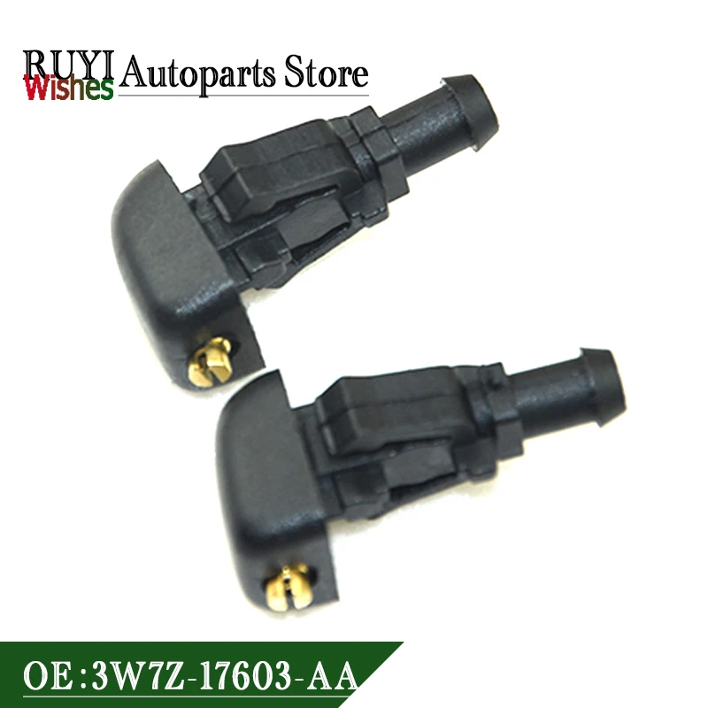 2 peças 3w7z-17603-aa bico lavador de para-brisa jato dianteiro esquerdo direito 3w7z17603aa 4f9z17603aa para ford f150 2004-2014 acessórios