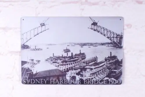 Sydney Harbour Bridge Vintage Metal Tin Sign Retro Bar Home Pub Shop Wall Decor