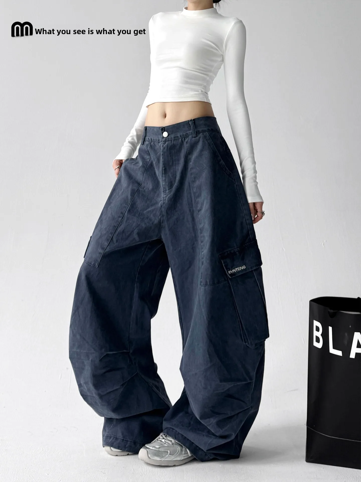 

Весна 2026: Модные женские джинсы с высокой талией, свободного кроя, в повседневном стиле, рабочие, широкие брюки, большие размеры, джинсовые штаны