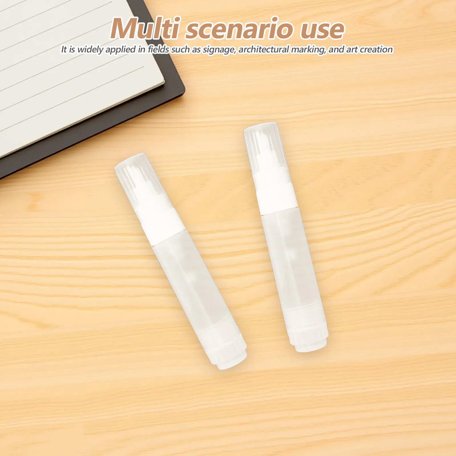

2Pcs Refillable Paint Markers Empty Fillable Blank Paint Pens Flat 8Mm Tip Fade Resistant Weatherproof for DIY