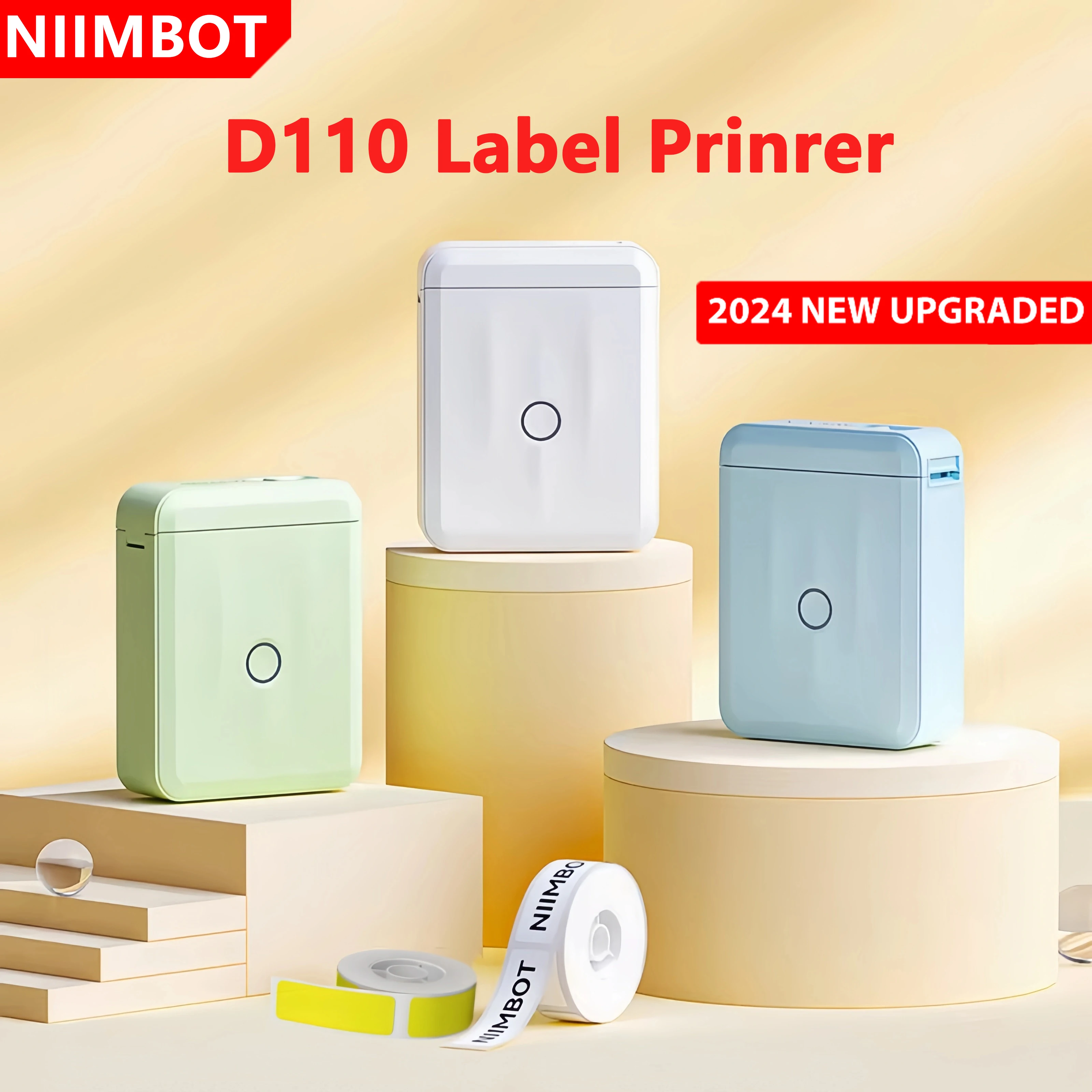 Niimbot D110 Mini Portable Thermal Printer Upgrade Without Ink Self-Adhesive Label Maker Printer For School/Home/Work/Gift New