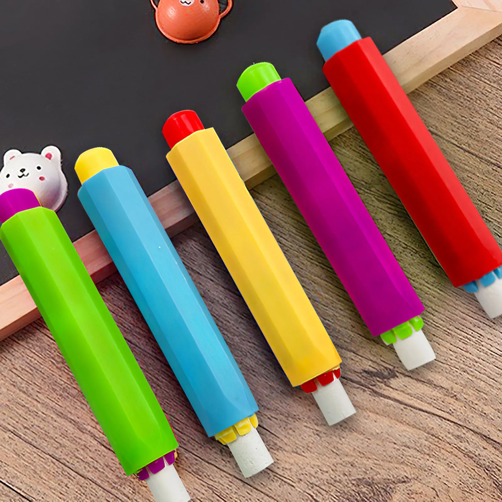 

10Pcs Chalk Holder Set With Storage Box Colorful Clip Keeper For Supplies Teacher Accessories Chalk Case Random color