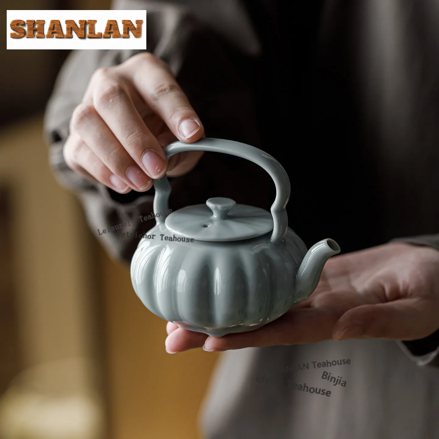 170 مللي أزور رو فرن الخزف رفع مقبض إبريق الشاي اليدوية الشاي المساعد على التحلل وعاء صانع الشاي غلاية مع ثقب الكرة خدمات الشاي الحرفية #2