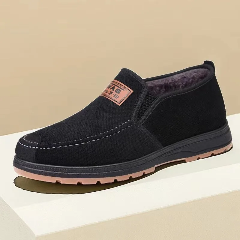 2026 Winter Warm Mens Cotton Shoes Fleece Lined Slip On Non Slip Elderly Father Casual Cloth Shoes Characters: 121