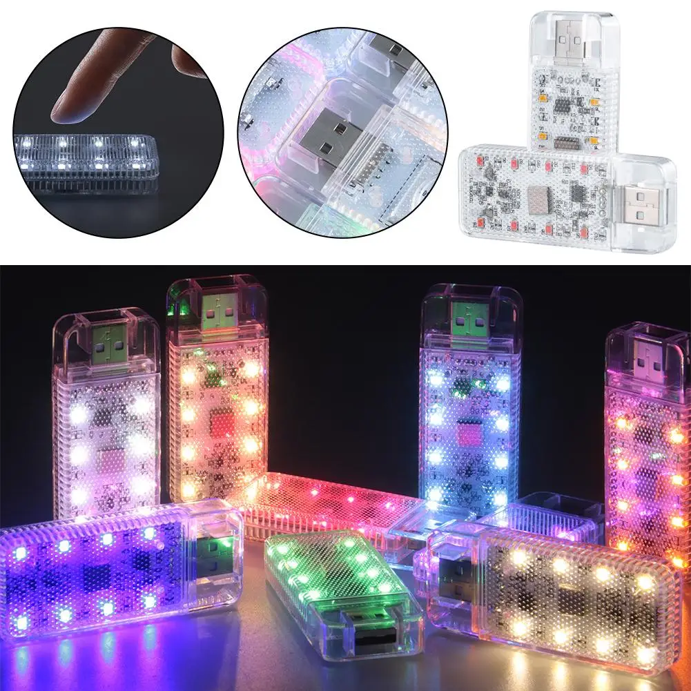 

5V 0.1A Car Mini USB LED Car Light Touch Sensor Lamp Ambient Rechargeable Lamp LED Magnetic Night Mount Light Reading Lamp V6K4