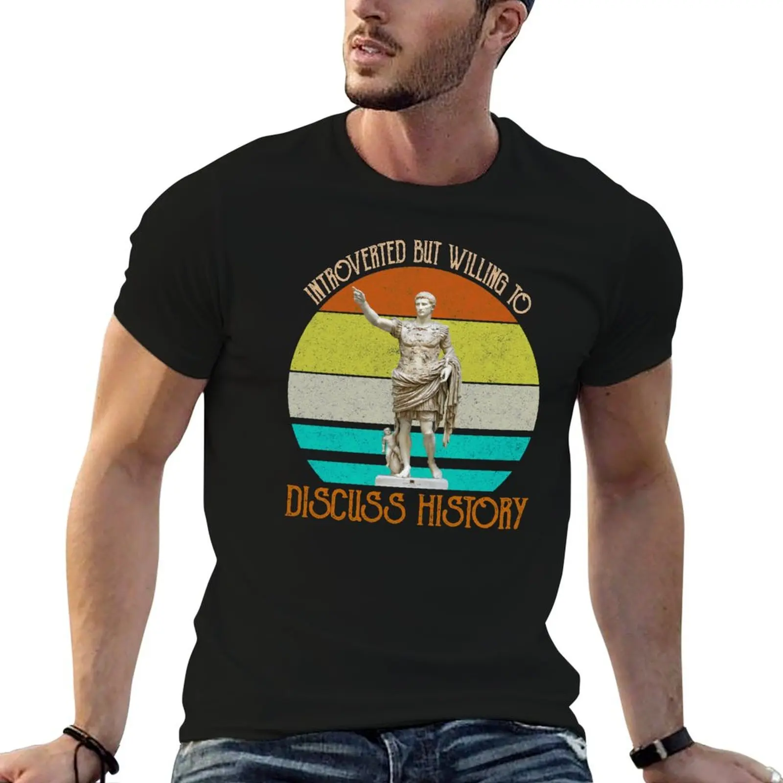 

Introverted But Willing To Discuss History T-Shirt sweat man clothes graphic t shirt vintage heavyweights plus size men clothing