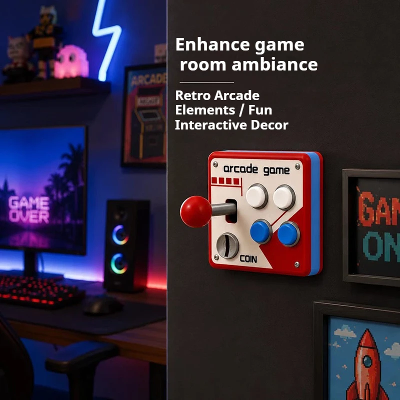1 Piece Fun Switch Panel Decoration Retro Arcade Fun Switch Panel Decoration with Joystick Switch for 86 Switch Panels, Available in Single Control and Dual Control Styles