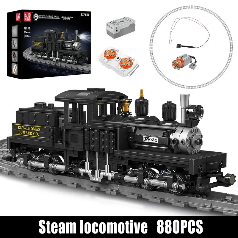 

Technical RC LED Retro Train Toys The RC Steam Locomotive Building Block Locomotive Assembly Car Brick Kids Christmas Gift
