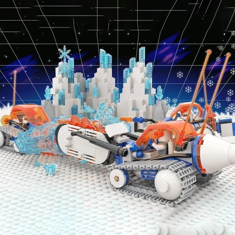 653pcs MOC Ice Removal Team Space Planeted Model Building Blocks DIY Creative Christmas Gift Idea Toy Education Birthday