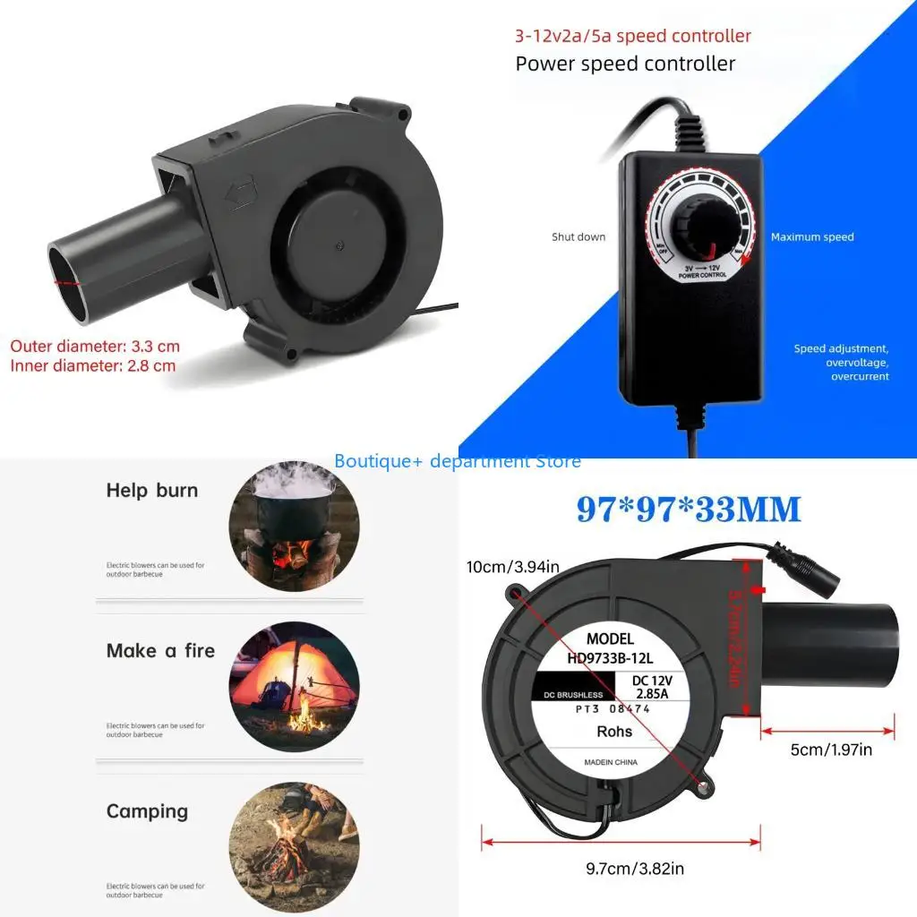 E1PD 100CFM Centrifugal Extracted Fan For Outdoor Stove BBQ Equipment Ventilation